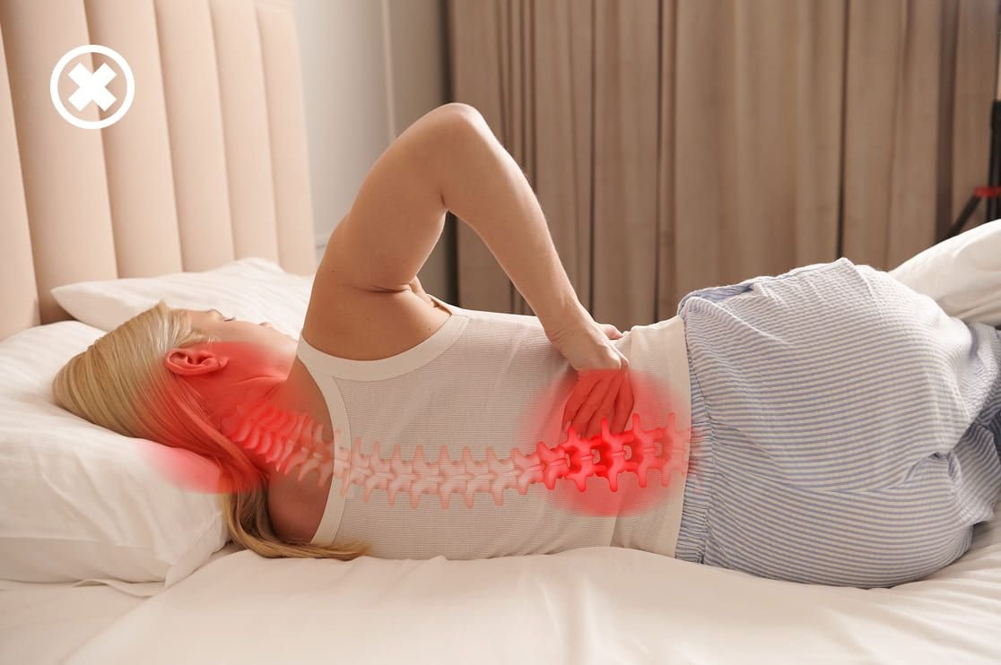 Woman waking with neck and back pain